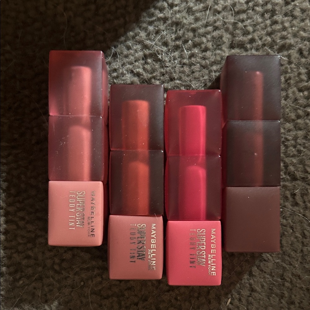 Maybelline SuperStay Lip Tint Set - Pink, Red, Brown